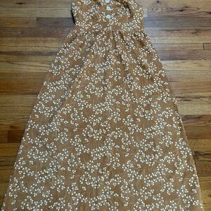 SHEIN Brown and White Floral Dress